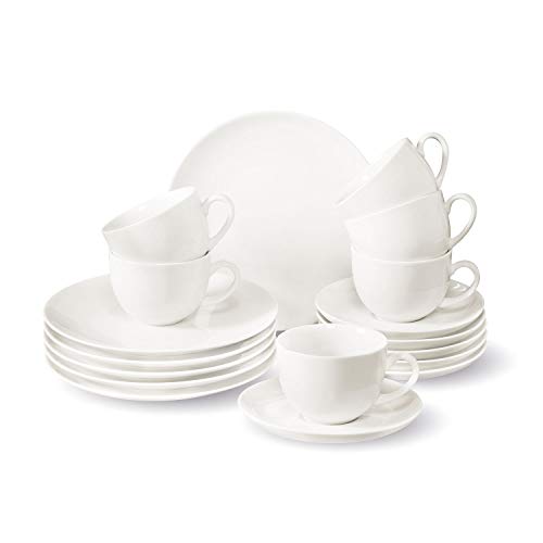 Villeroy & Boch Group Vivo New Fresh Basic Vajilla de café para 6 personas, 18 piezas, Porcelana Premium, Blanco