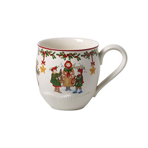 Villeroy & Boch Toy's Fantasy Taza extragrande, navideña grande de Premium Porcelain para niños, roja/varios colores, 530 ml