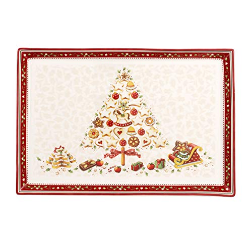 Villeroy & Boch Winter Bakery Delight Plato para Pastas Rectangular Grande de 39 x 26.5 cm, Porcelana, Multicolor, 39x26,5x5 cm