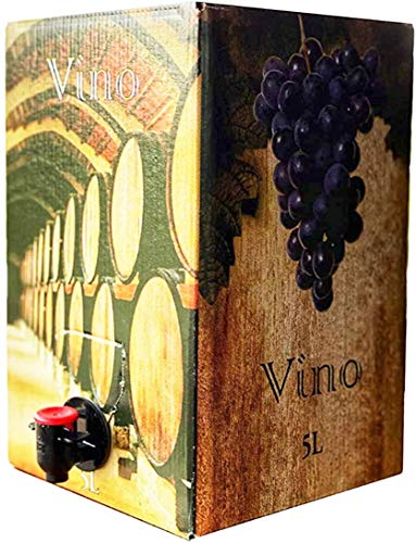 Vino Tinto joven - Formato Bag in Box de 5 Litros - Vino Tinto de Mesa - Vino Tinto Cosechero - Disfrute las ventajas de tener un buen vino que acompaña a todo tipo de comidas y tapas