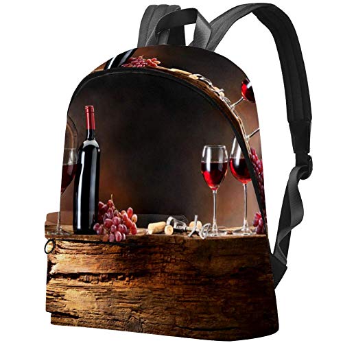 Vino Tinto UVA Fruta Bolso Adolescentes Mochila Escolar Mochilas livianas Mochila de Viaje Mochilas diarias