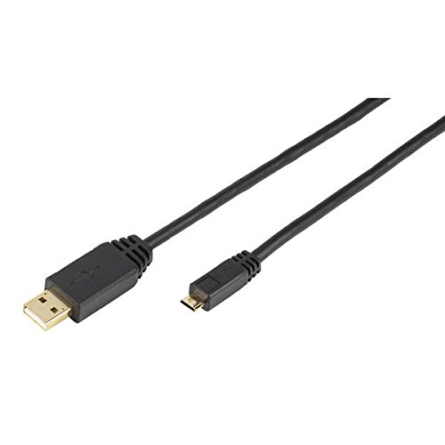 Vivanco 35566 Cable de Datos Micro USB a USB A (2.0), Chapado en Oro, 1,5m