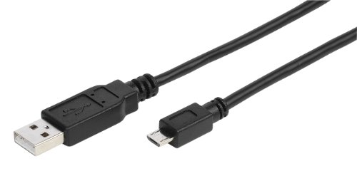 Vivanco TC U10MC - Cable de datos (microUSB a USB 2.0), color negro