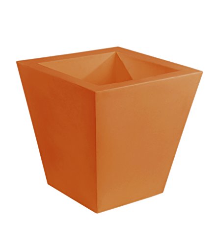 Vondom 41150 Maceta Cono Cuadrado Simple, Naranja, 50x50x50 cm