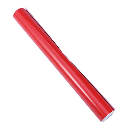 Vosarea Vinilo Adhesivo PVC para Coche Decoración Auto Vehículo Vinilo Traslucido de Coche Rojo Brillante 30X152CM