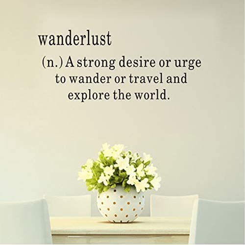 Wanderlust A Strong Desire Or Urge Character Pegatinas De Pared Para Salón Dormitorio Play Room Decor Pvc Removable Home Decor2Pc