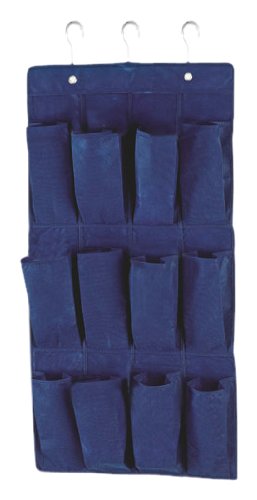 Wenko 4257030100 Organizador Colgante Air - 12 Compartimentos, Velo Transpirable, Polipropileno, Azul