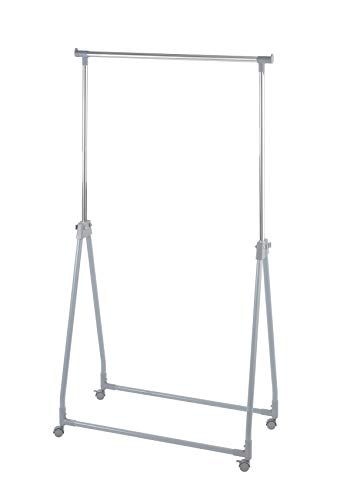 Wenko 4364100 Perchero Plegable Regulable En.Altura, Metal Cromado, Plateado, 49X88X168 Cm