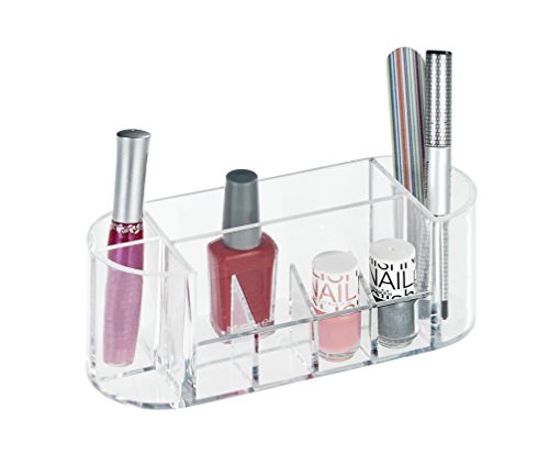 Wenko Organizador de Maquillaje con 8 Compartimentos, 22662100, acrílico, Transparente, 19 x 7 x 7 cm