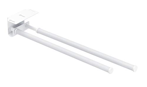 WENKO Toallero telescópico Duo Basic - extendable, Metal, 7 x 11 x 43 cm, Blanco