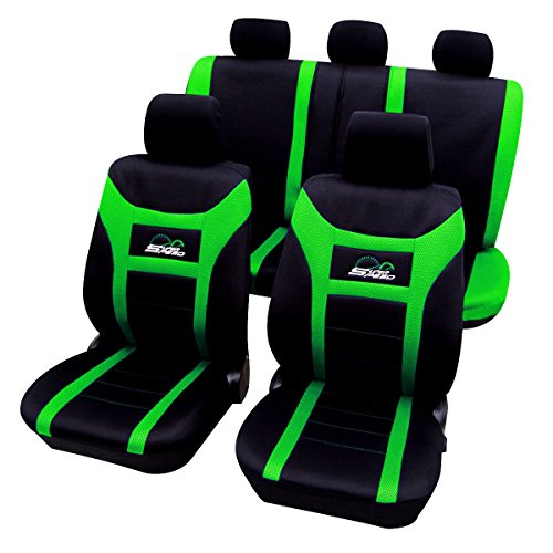 WOLTU AS7259gn Fundas de Asiento universales para Fundas de Asiento de automóvil Funda de Asiento de automóvil para Salvavidas, Super Speed, Negro-Verde