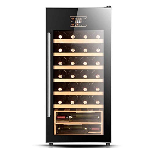 XHCP Botella de Vino Estante de Vino Enfriador de Vino Enfriador de Vino Refrigerador Temperatura y Humedad constantes Gabinete refrigerado Bodega Vitrina Vitrina de Madera Maciza 28 Botellas