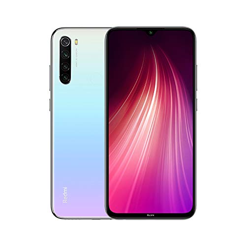 Xiaomi Redmi Note 8 Teléfono 4GB RAM + 128GB ROM, Pantalla Completa de 6.3”, Procesador Snapdragon 665 Octa-Core, 13MP Frontal y 48MP AI Cuatro Cámara Trasera Móviles Versión Global (Blanco).