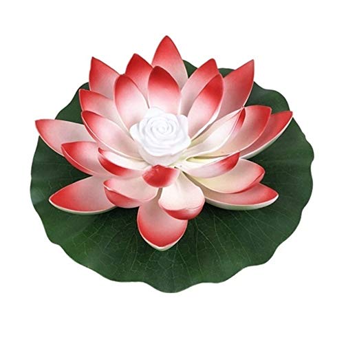 XINXI-YW Conveniente 5 Piezas de LED Flotante Lotus Piscina Lámparas Floral Decoraciones en el Agua Jardín de luz Jardín Estanque Decoración Decorativo (Color : R, Size : 28CM)