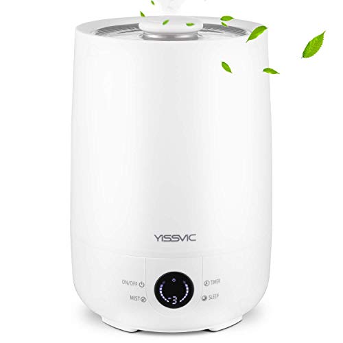 YISSVIC Humidificador de aire, humidificador para bebé, 4 l, ultrasónico, temporizador de 1 a 8 horas, 3 niveles de niebla, pantalla LED