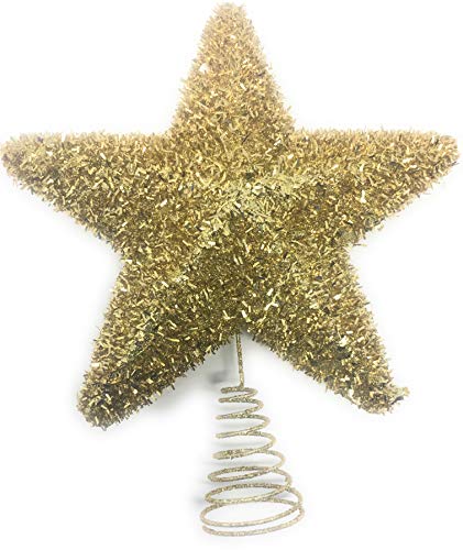 YLAB - Adorno para árbol de Navidad, Estrella de Oro de Oropel