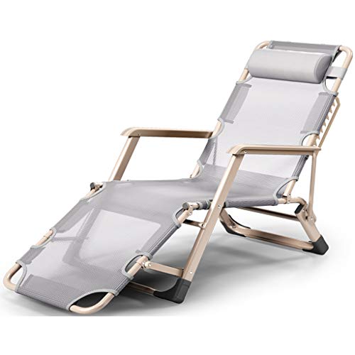 YULAN Cama Plegable Cama Individual Hora de Comer Silla Plegable Simple Almuerzo Silla para Descanso Oficina Siesta Cama Cama de Campamento Múltiples ajustes (Color : Without Pad)