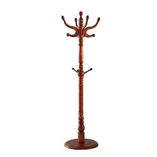 ZWH-Perchero Perchero, Estante de la Ropa, Multiusos Hat Rack Soporte del árbol de Madera de Abedul Ganchos Escudo Dormitorio Oficina Pasillo Garaje Franca Industrial árbol en pie 186 × 50 cm