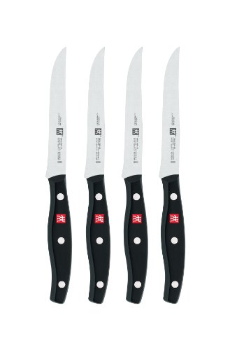 Zwilling Twin Pollux - Set 4 Cuchillos chuleteros con Hoja endurecida al frío Friodur, 120 milímetros, Acero Inoxidable