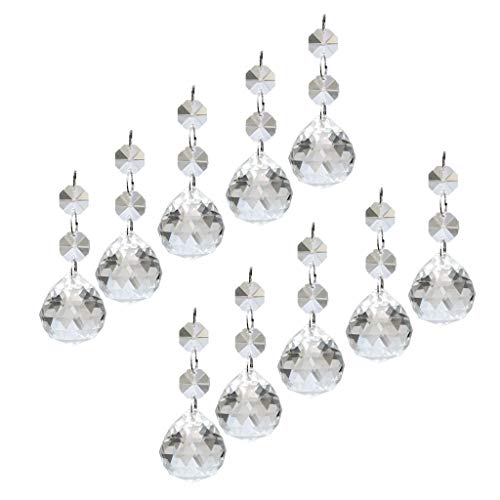 10 Pcs Colgante de Cristal Octágono Colgante de Lágrima Prismáticas de Adornos de Cristales para Candelabros, árboles de Navidad, Lámparas,