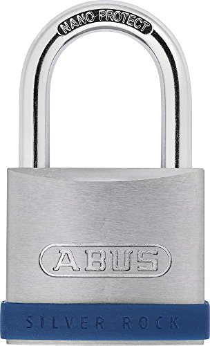 ABUS 79265 Silver Rock Cortina con candado, Hang, candado con Llave, Plata, Azul