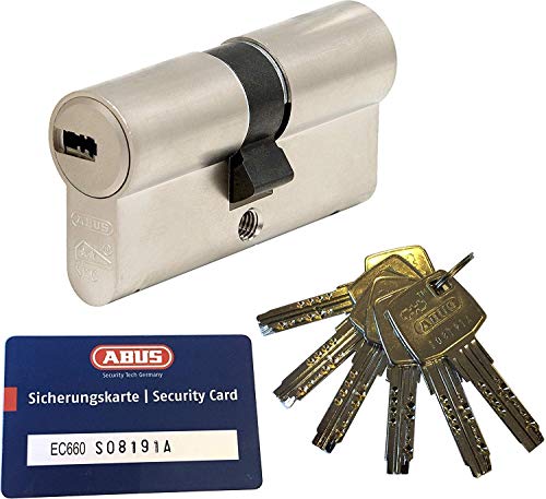 Abus EC660 Perfil Cilindro Doble Longitud (a / B) 40 / 45mm (C = 85mm) con 6 Llaves, con Tarjeta de Seguridad