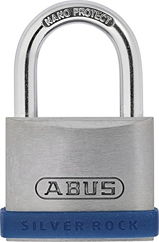 ABUS Silver Rock 5/40 - Candado de cinc macizo con innovador marco protector de silicona - 79262 - Nivel 5 - Azul/Plata