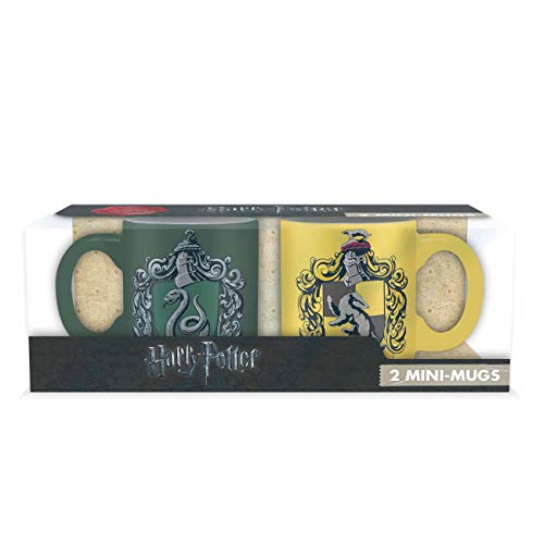 ABYstyle -HARRY POTTER - Set 2 mini-Tazas - 110 ml - Slytherin y Hufflepuff