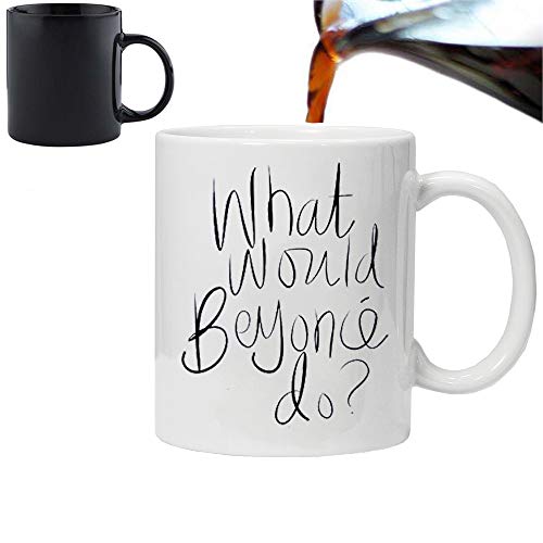 Acen "lo que Beyonce do cerámica Personalizado de Color cambiante café/Taza de té Taza Morphing, Color Blanco, 11 oz