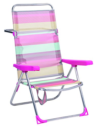 Alco 670ALF-1726 Silla Playa Alta, fibreline, Rayas Multicolor, 95x65.5x13.5 cm