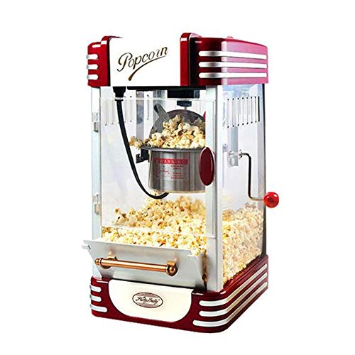 ANGEL Máquina Comercial de Palomitas de maíz, Estilo Antiguo de encimera, Ajuste automático de la Mano, con Paleta de Palomitas de maíz, Apta para Usar en casa, Fiesta, Cine