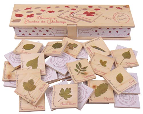 ANHELS Natura Memory Plantes de Catalunya, Juego de Memoria, didáctico de la Naturaleza, Juego de Madera.