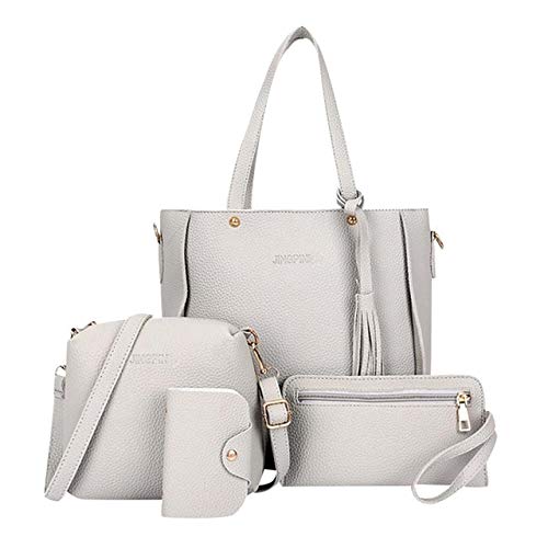 ASDFG Bolsos De Mano Y Bolsos De Las Señoras del Bolso del Hombro De Cuatro,Gris,Porcelana