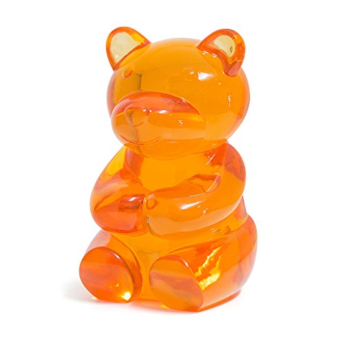 Balvi sujeta Libros Yummy Bear Color Naranja En Forma de Osito de gominola Decora tu estantería Protege Tus Libros Polyresina 17 cm