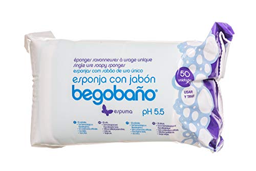 Begobaño Esponja Jabonosa de Un Solo Uso, 50 Unidades