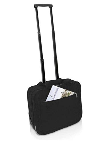 BigBuy Travel 143107 Trolley para Portátil 2 Ruedas Unisex, Negro, 43 x 38 x 18 cm