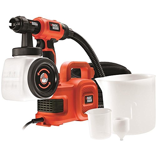 BLACK & DECKER HVLP400-QS - Turbina de suelo 450W. Ajuste flujo. Selección forma spray. Depósito llenado lateral. Manguera 6,1 metros