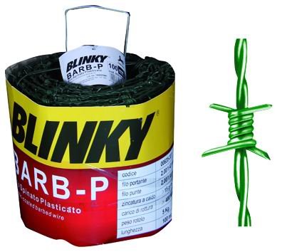 Blinky 63530 alambre espino, barb-p plasticato, 100 Mt