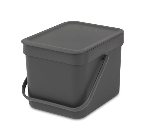 Brabantia Sort & Go Cubo de Basura, 6 L, Plástico, Gris, 26.5x20x18 cm