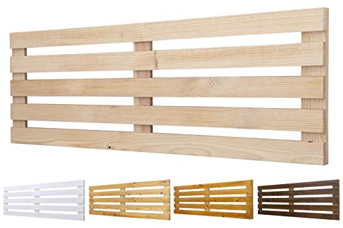 Cabecero de Madera Maciza Mod. Venecia para Camas de 80cm, 90cm, 110cm, 135cm, 150cm. Herrajes incluidosCIA (100cm X 60cm, Crudo)