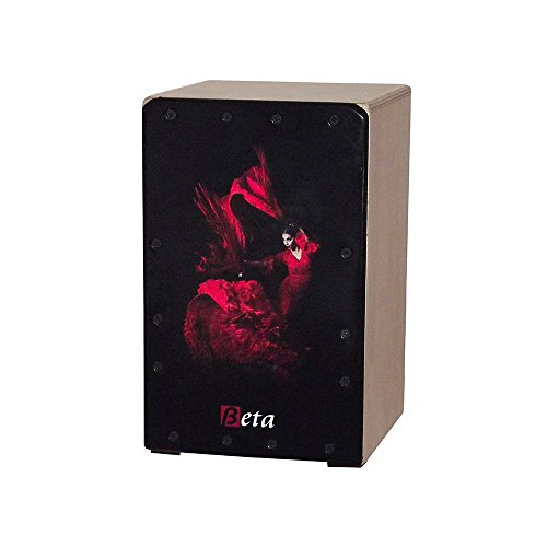 Cajón Flamenco Beta mod. 'FLAMENCA' - Tamaño mini. Caja de percusión para niños con golpeador personalizado