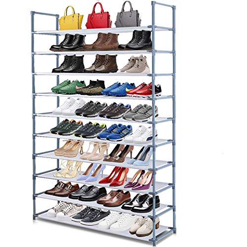 Camabel Organizador de Zapateros de Tela - 10 Niveles - Estantería Zapatos para 60 Pares Zapatos 100 x 175 x 29 cm