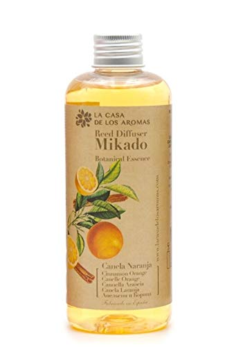 CASA DE LOS AROMAS Mikado REPOSICION Canela Naranja 250 ML. SIN Varillas