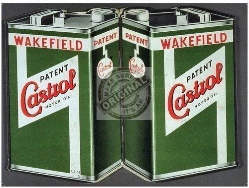 Castrol Aceite De Motor latas. Para bicicleta, coche Motor, barco, motores Race Coches Antigua retro vintage para casa, hogar, garaje, pub o bar Metal/Cartel De Acero Para Pared - 9 x 6.5 cm (Magnet)