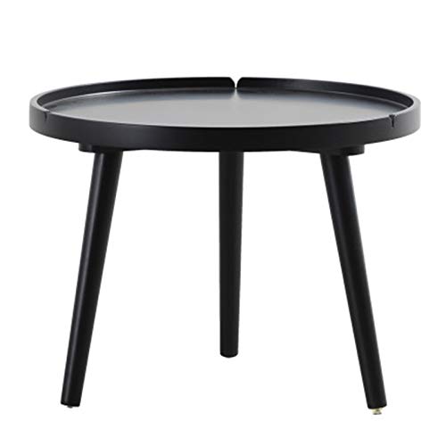 CHENSHJI Mesa de café Mesa De Café Moderna Mesa Auxiliar De La Mesita De Noche Mesa De Esquina Lateral para Sala De Estar (Color : Black, Size : 50x38cm)