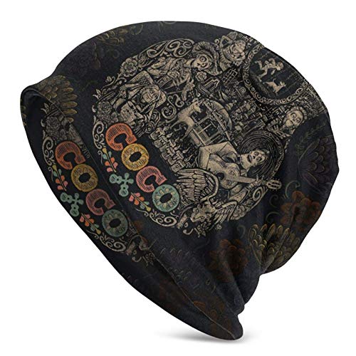 Coco Guitar Gorro de Punto elástico Sombrero de Calavera Gorros de Cobertura cálidos de Invierno Hombres Mujeres Knitted Beanie Hat