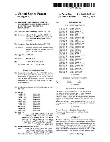 Cosmetic and pharmaceutical compositions and methods using 2-decarboxy-2-phosphinico derivatives: United States Patent 9675539 (English Edition)