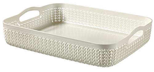 Curver Bandeja organizadora Knit A4, Blanco Oasis, 33.2x24.8x5.4 cm, 234660