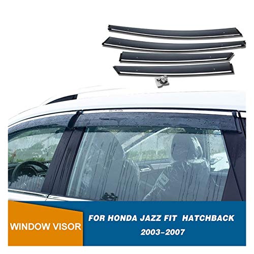 Derivabrisas para Honda Jazz Fit Hatchback 2003-2007 Ventana Lateral Devlectores Visores De La Ventana Auto Wind Shield Sun Rain Guards Lluvia Visera Deflectora