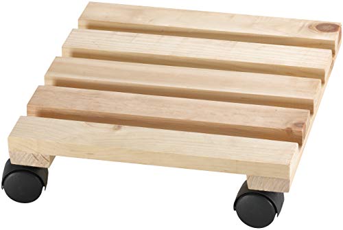 Dörner + Helmer 810603 Economy - Soporte para macetas (30 x 30 cm, madera de pino/abeto, ruedas de plástico de 40 mm, capacidad de carga 50 kg), varios colores